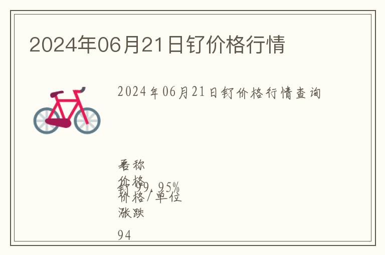 2024年06月21日釕價(jià)格行情
